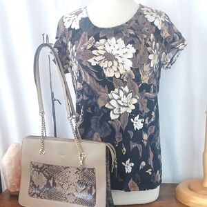 Isaac Mizrahi Live! Floral Print Top Size Med